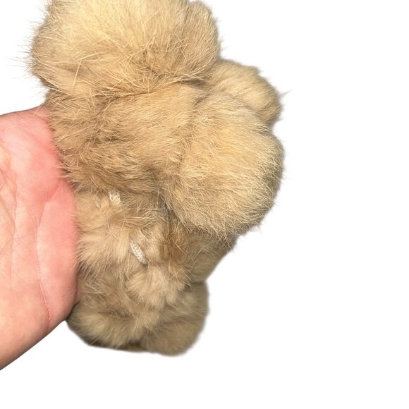 Rabbit Fur camel khaki tan balls scarf - Picture 4 of 4